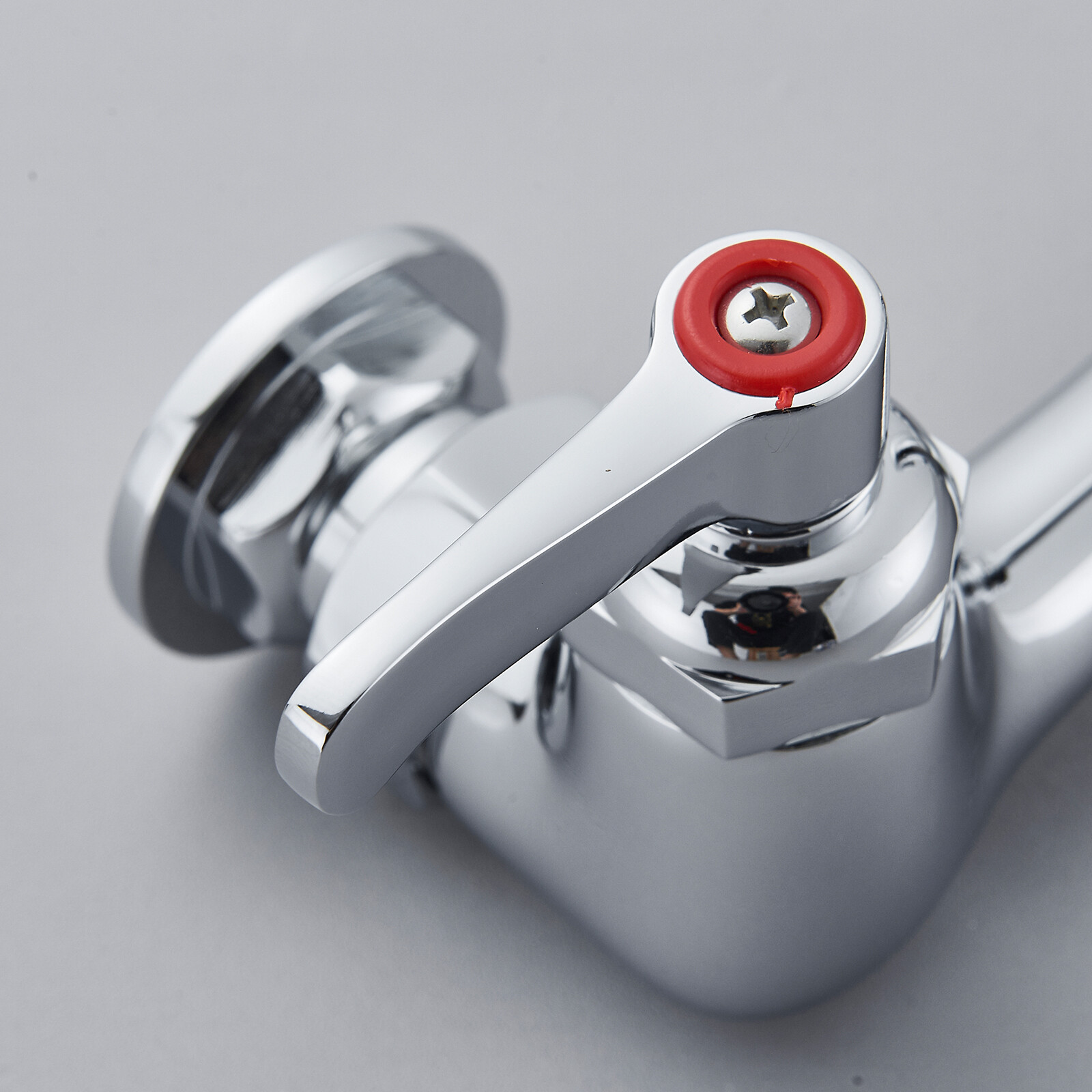 Commercial Sink Faucet Swivel Spout 8" Center Wall Mount Kitchen Faucet Chrome