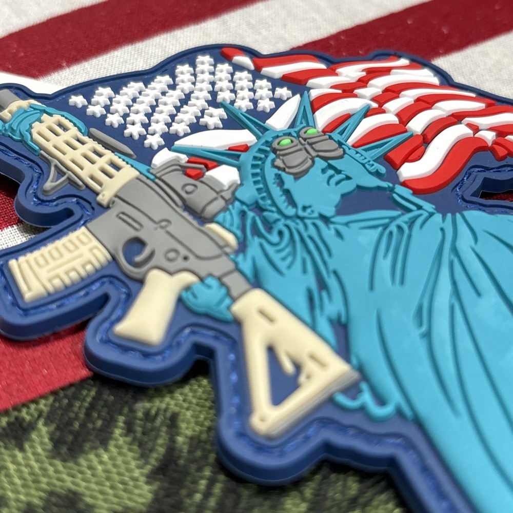 PvC Lady Liberty Hook And Loop Patch High Quality 3d HUGE 3.25x4.5”!