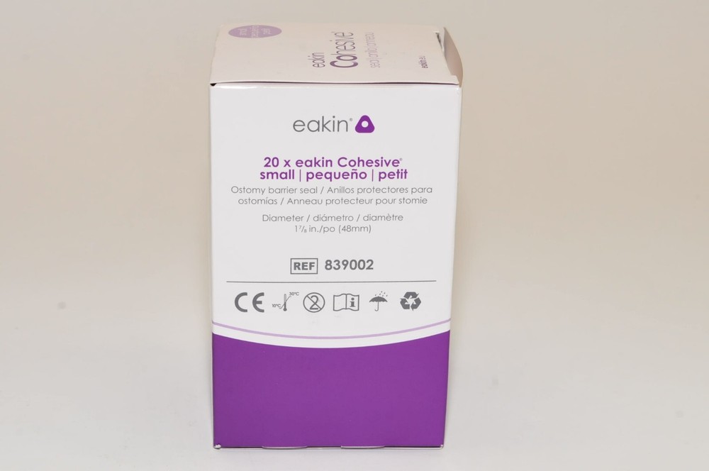 2 Boxes ConvaTec eakin REF 839002 Cohesive small Ostomy Barrier Seals 20/Box