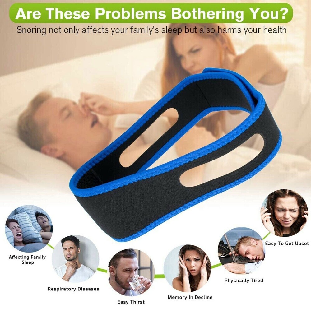 2 Pack Anti-Snore Chin Strap For Snoring & Sleep Apnea Support Solution