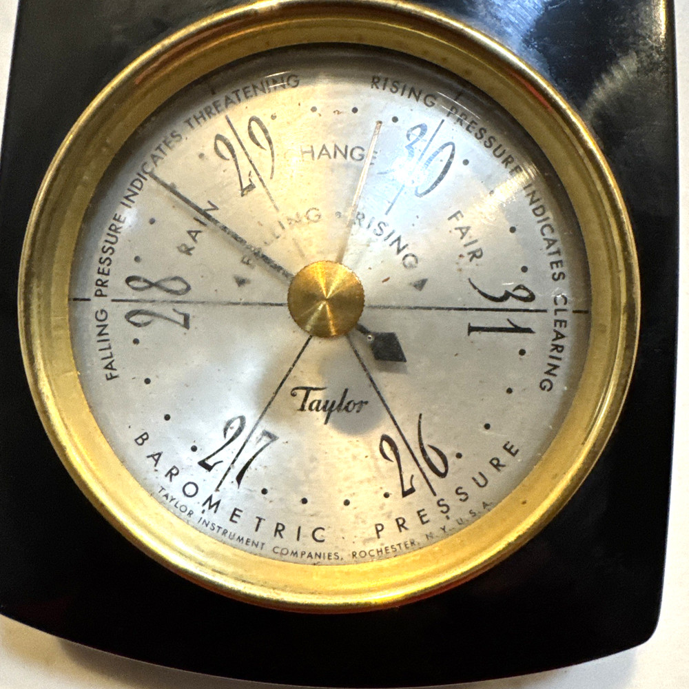 NICE TAYLOR INSTRUMENT CO. MCM BAROMETER THERMOMETER WALL MOUNT WORKING
