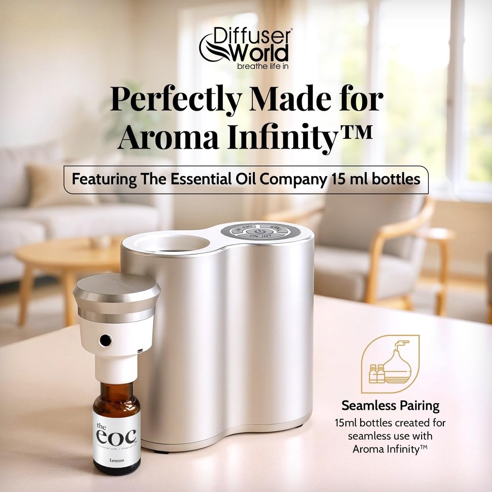 Aroma-Infinity Waterless Diffuser for Essential Oils with Memory Bundle Kit, ...