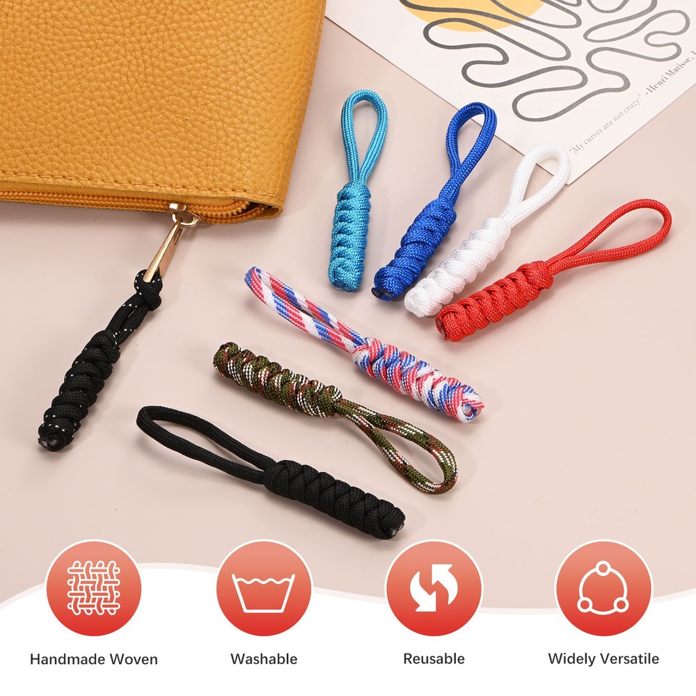 Zipper Pull Replacement [10PCS] - Paracord Pull Tab Extender -[Red]