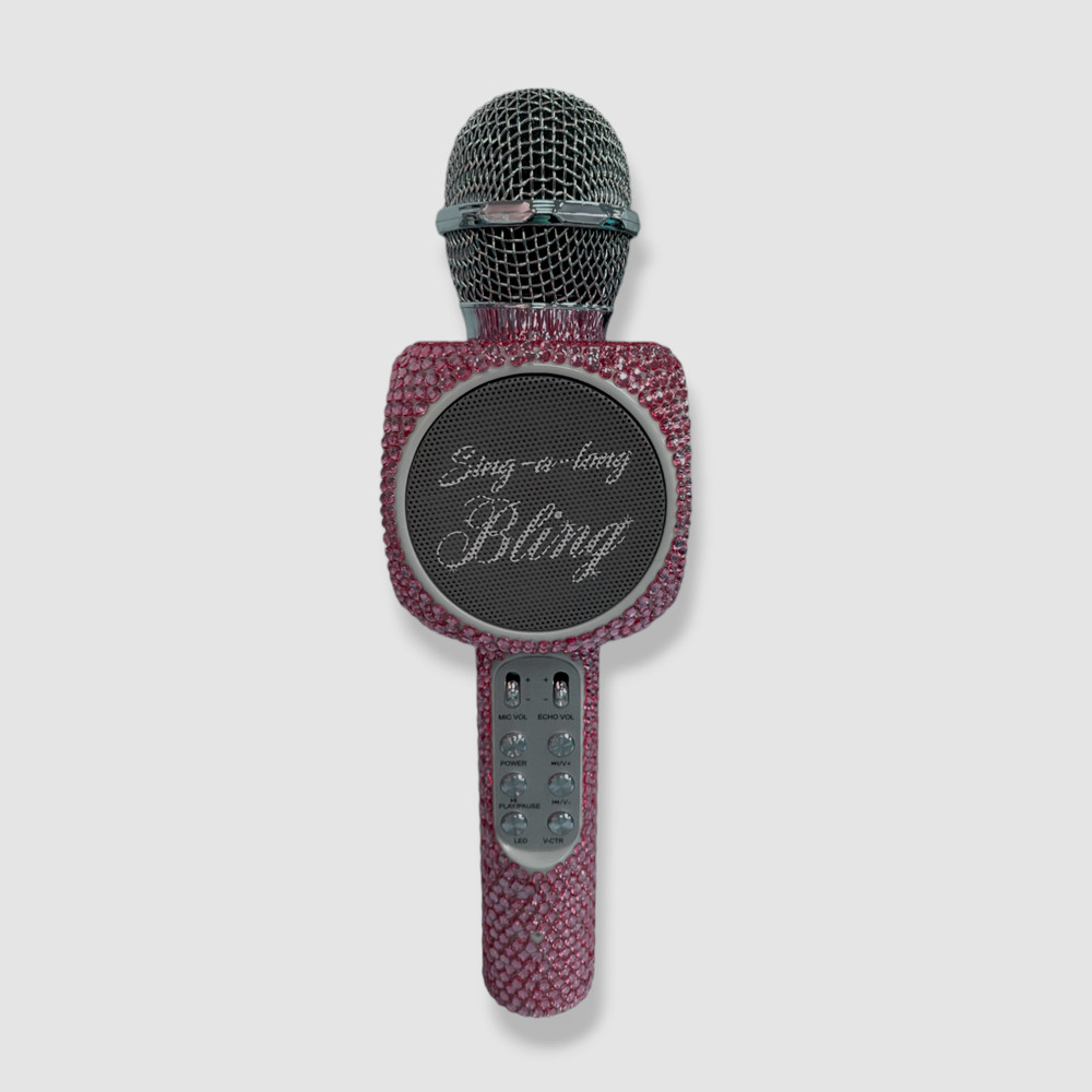 Wireless Express Pink Bling Edition Karaoke Microphone Bluetooth Speaker