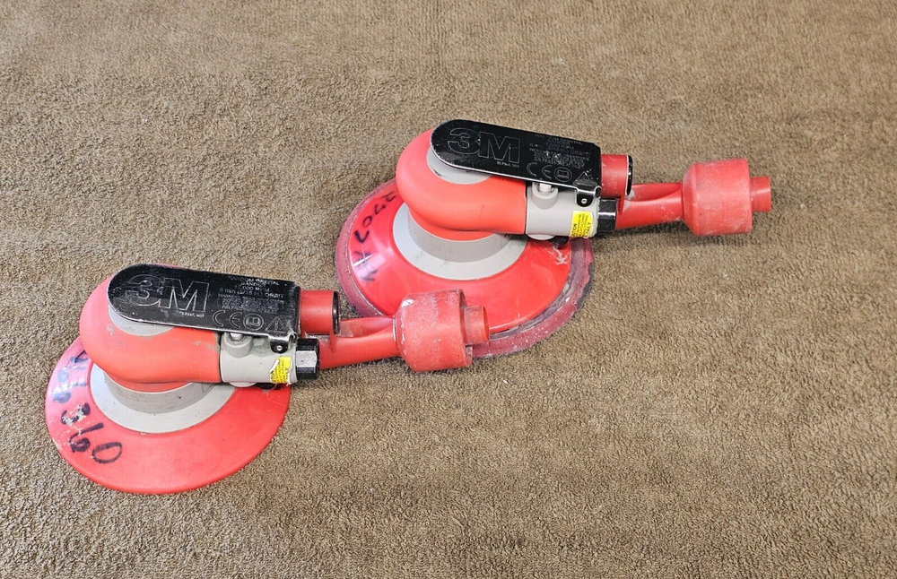 2 3M Vacuum Random Orbital Sander Pneumatic Air Tool 6" Disc Hook Loop Pad 20208
