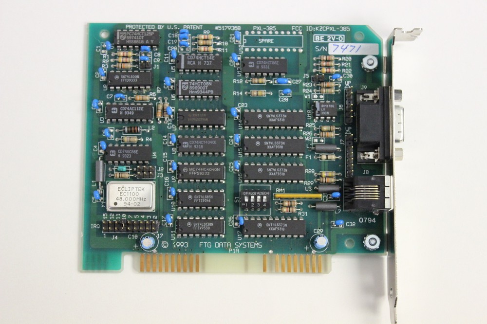 FTG DATA SYSTEMS PXL-385 ISA LIGHT PEN ADAPTER BOARD