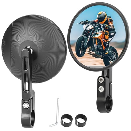 Motorcycle Handlebars End Mirror Rear View Side Mirror for 22mm & 25mm