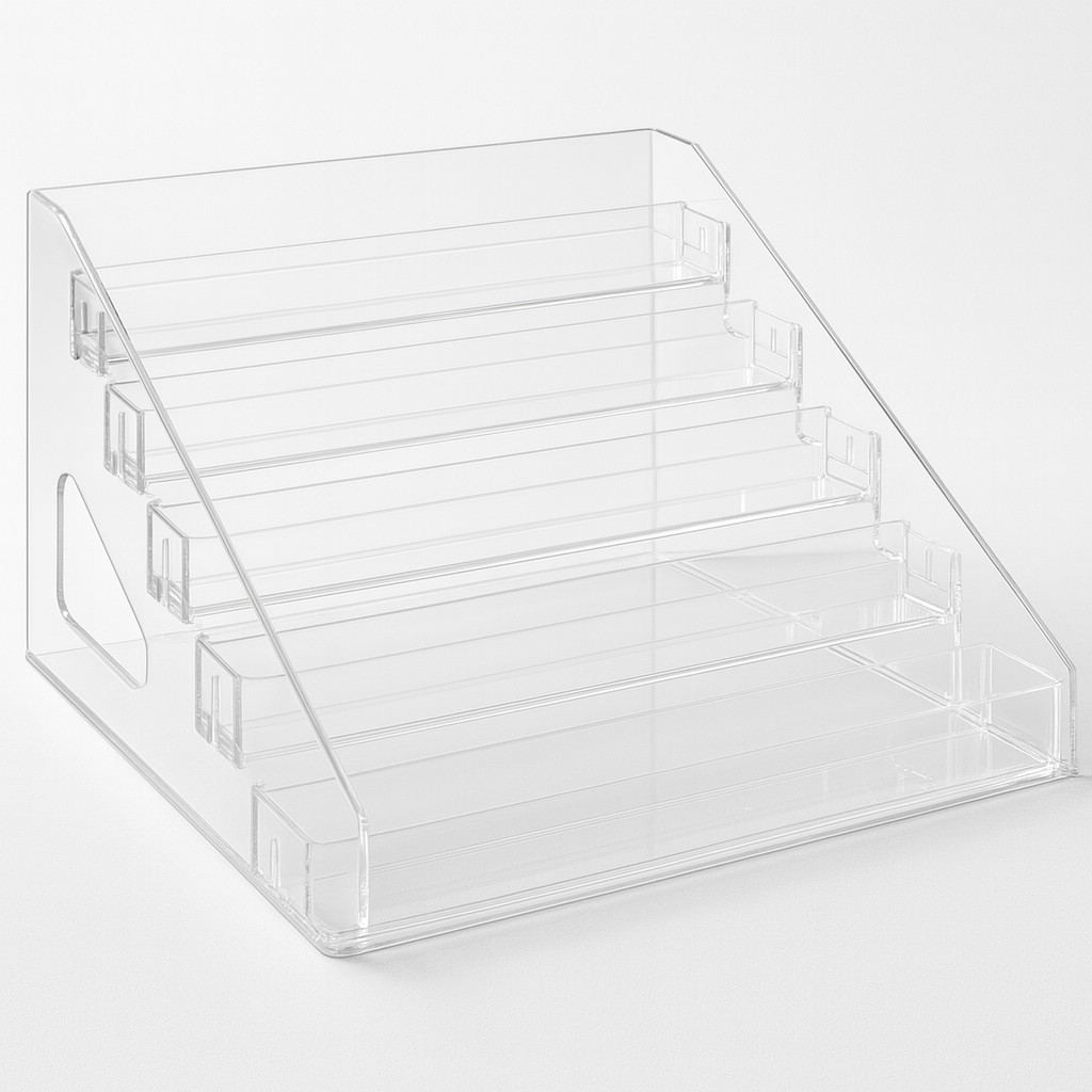 Clear Acrylic 7-Tier Display Stand Beauty Cosmetic Organizer Retail Shelf