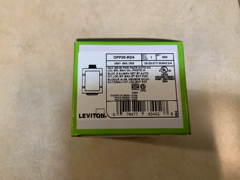 LEVITON OPP20-RD4 OCCUPANCY SENSOR POWER PACK, 120/277VAC INPUT, 24VDC OUT