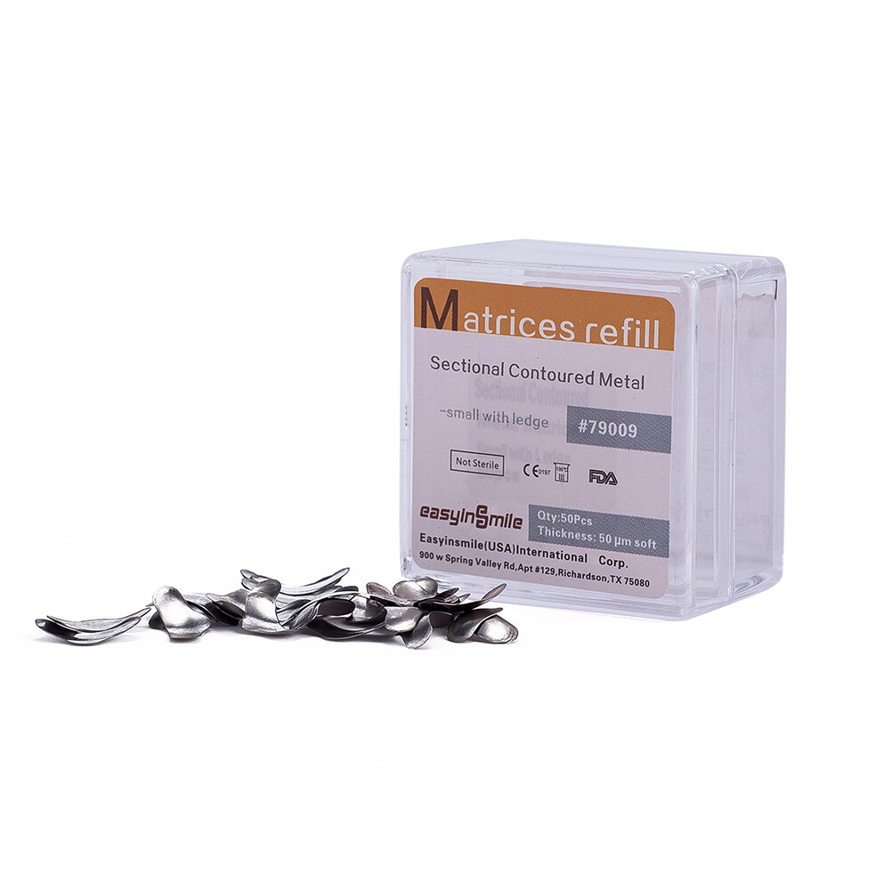 50/500pc Dental Metal Matrices Sectional Contoured Matrix Refill soft band S/M/L