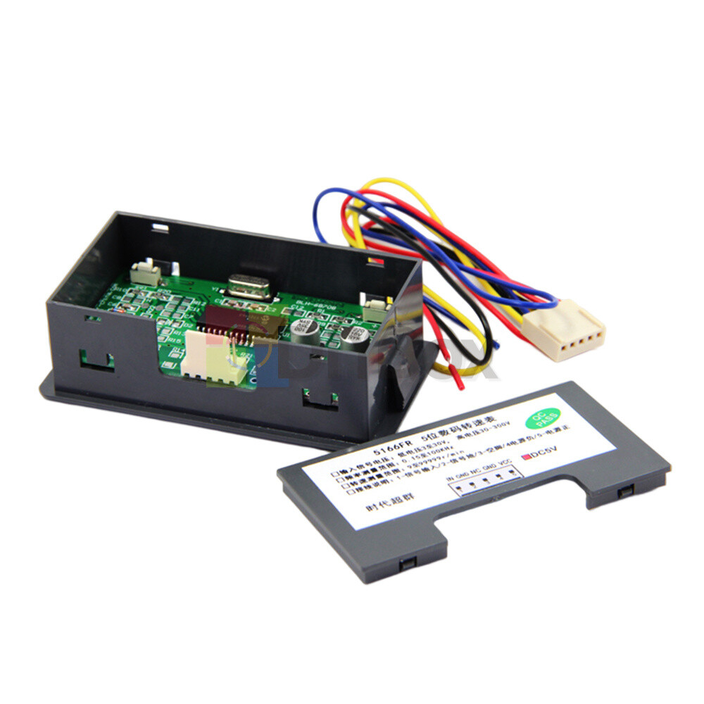 5166FR Frequency Meter 5-Digit Red Tachometer Switch Speed Counter DC 5/12/24V