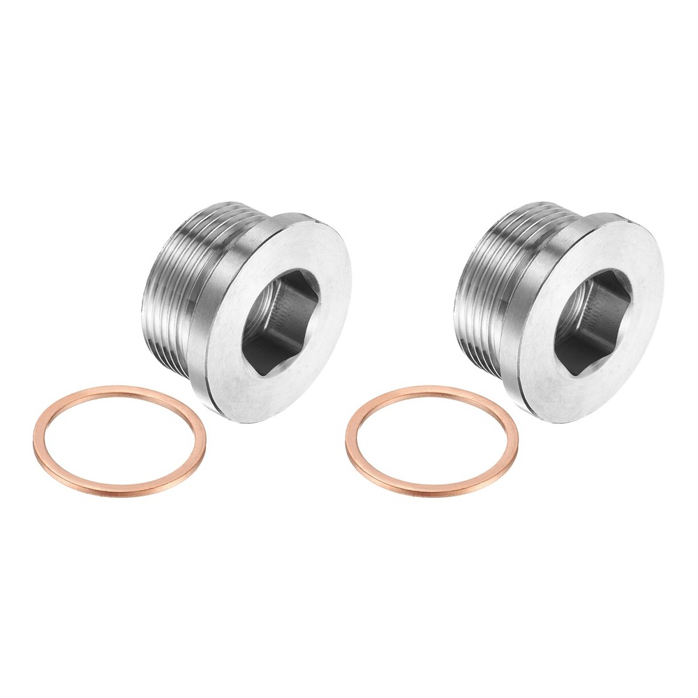 2 Pcs 1" BSP Pipe Plug Fitting, Internal Hex Head Socket 304 Stainless Steel