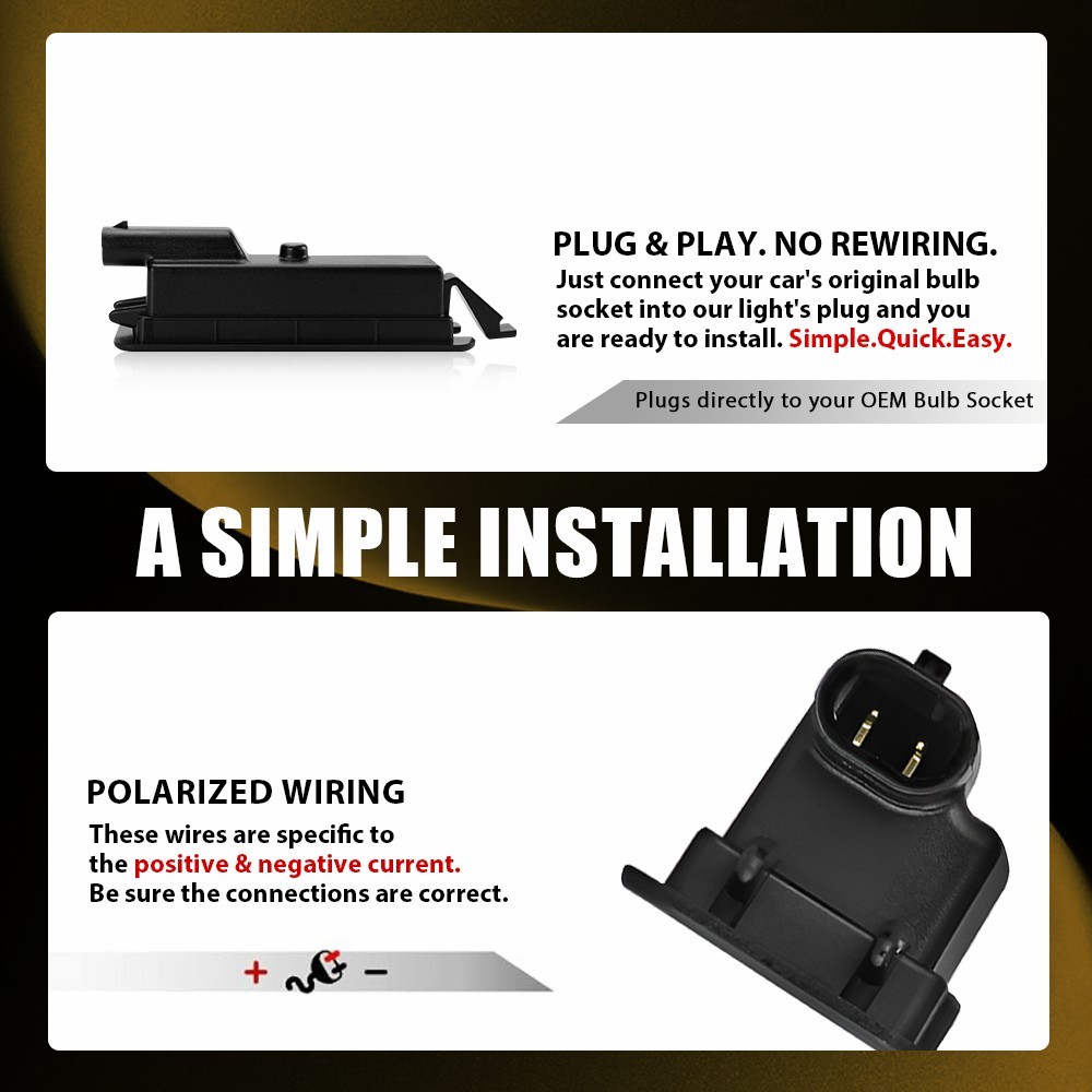 For 2015-2022 Chrysler 300 White LED License Plate Light Bulbs Rear Tag Lamps 2x