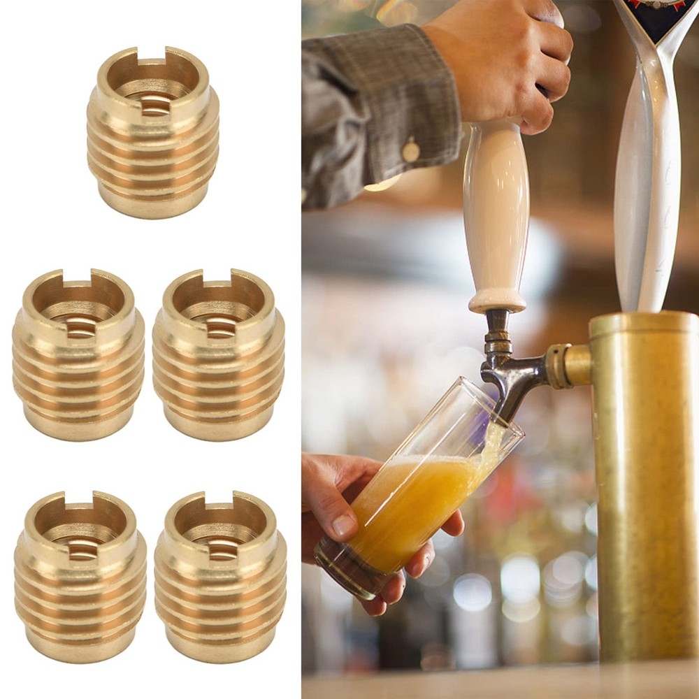 5 Pcs Brass Dual-Threaded InsertBeer Keg Coupler FittingBeer Tap Handle Beer ...