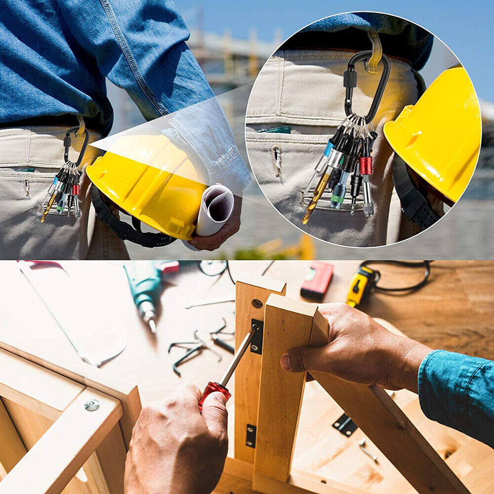 1/4" Hex Shank Quick Release Keychain Screwdriver Drill Bit Holder Bit Set LOTS