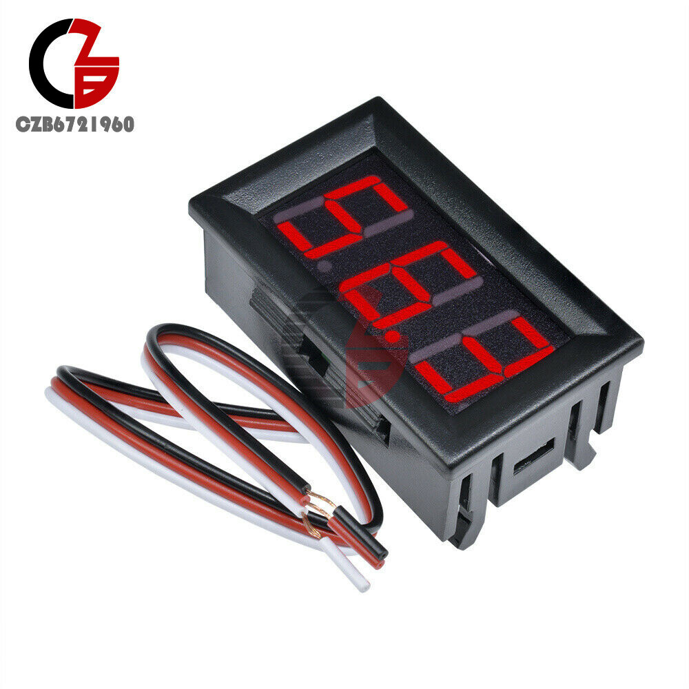 10PCS Three Wires Mini Red LED Display Panel Meter Digital Voltmeter DC 0V~99.9V