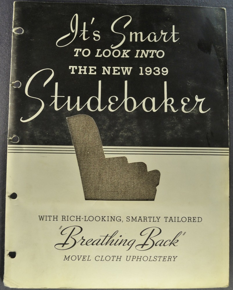 1939 Studebaker President Movel Upholstery Sample Data Book Insert Original 39