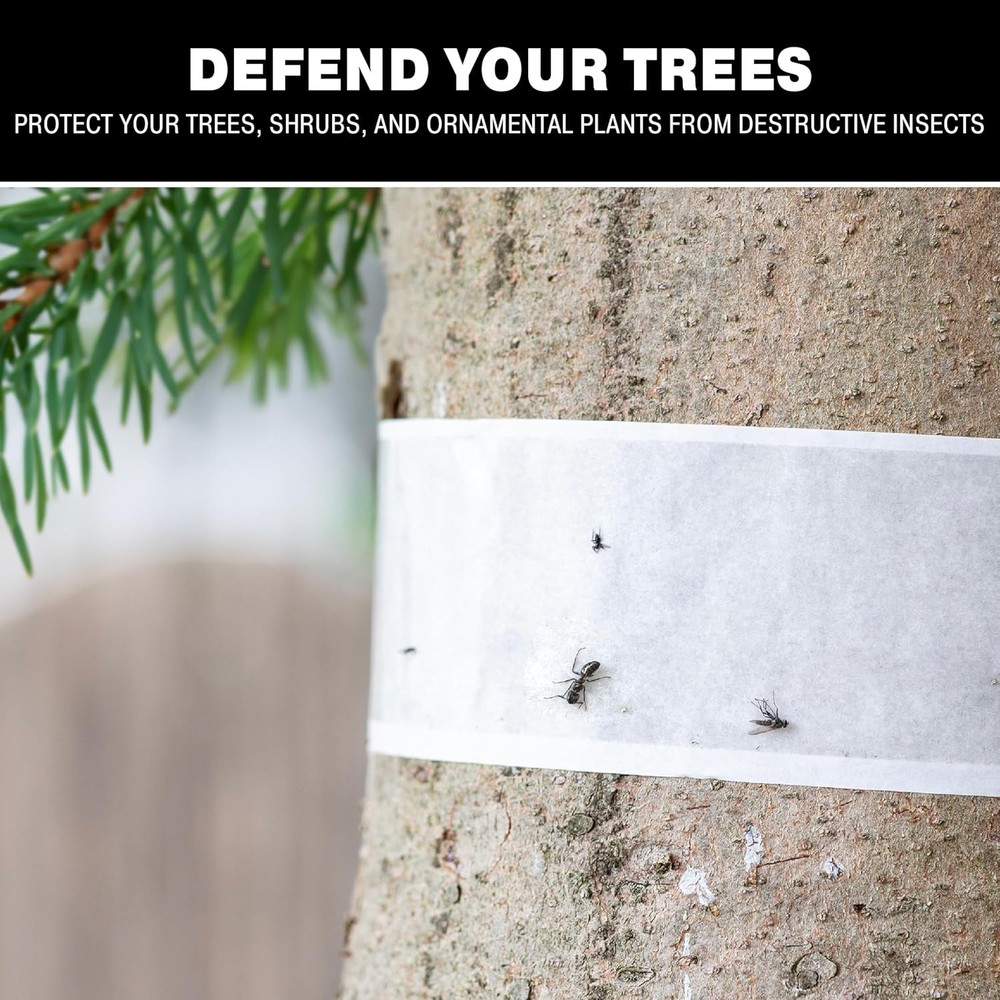 Tree Shield Lantern Fly & Ant Traps Insect Barrier, 4 Rolls 30ft Each, Outdoo...