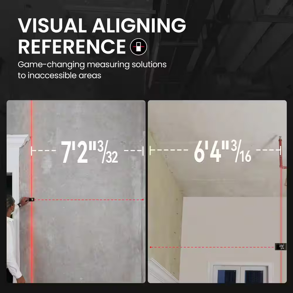 D9 Pro 330 Ft. Laser Distance Measuring Tool with Visual Aligning, IPS Touchscre