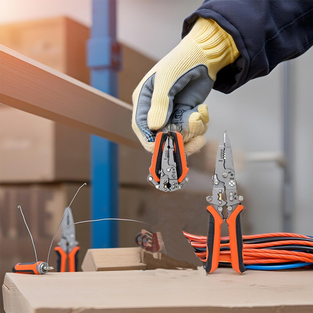 12in1 Multifunctional Wire Stripper Foldable Twister Orange