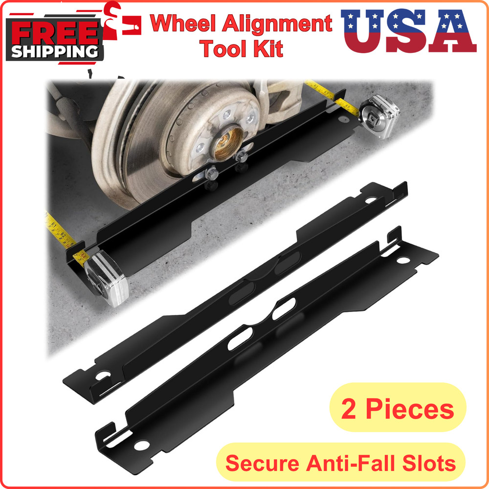 2 Pack Heavy Duty Wheel Alignment Tool Kit - Black Toe Alignment Tool Plates