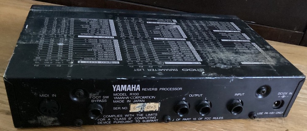 Yamaha R100 Digital Reverb Processor Black UNTESTED