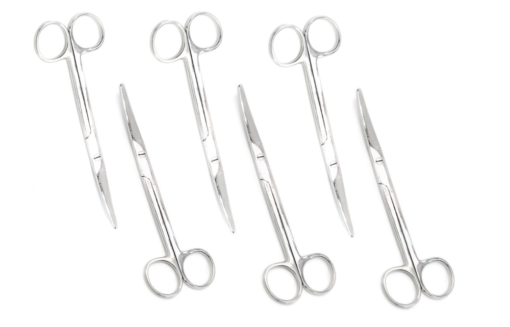 MAYO Beveled Blade Scissors, 6-3/4", Curved