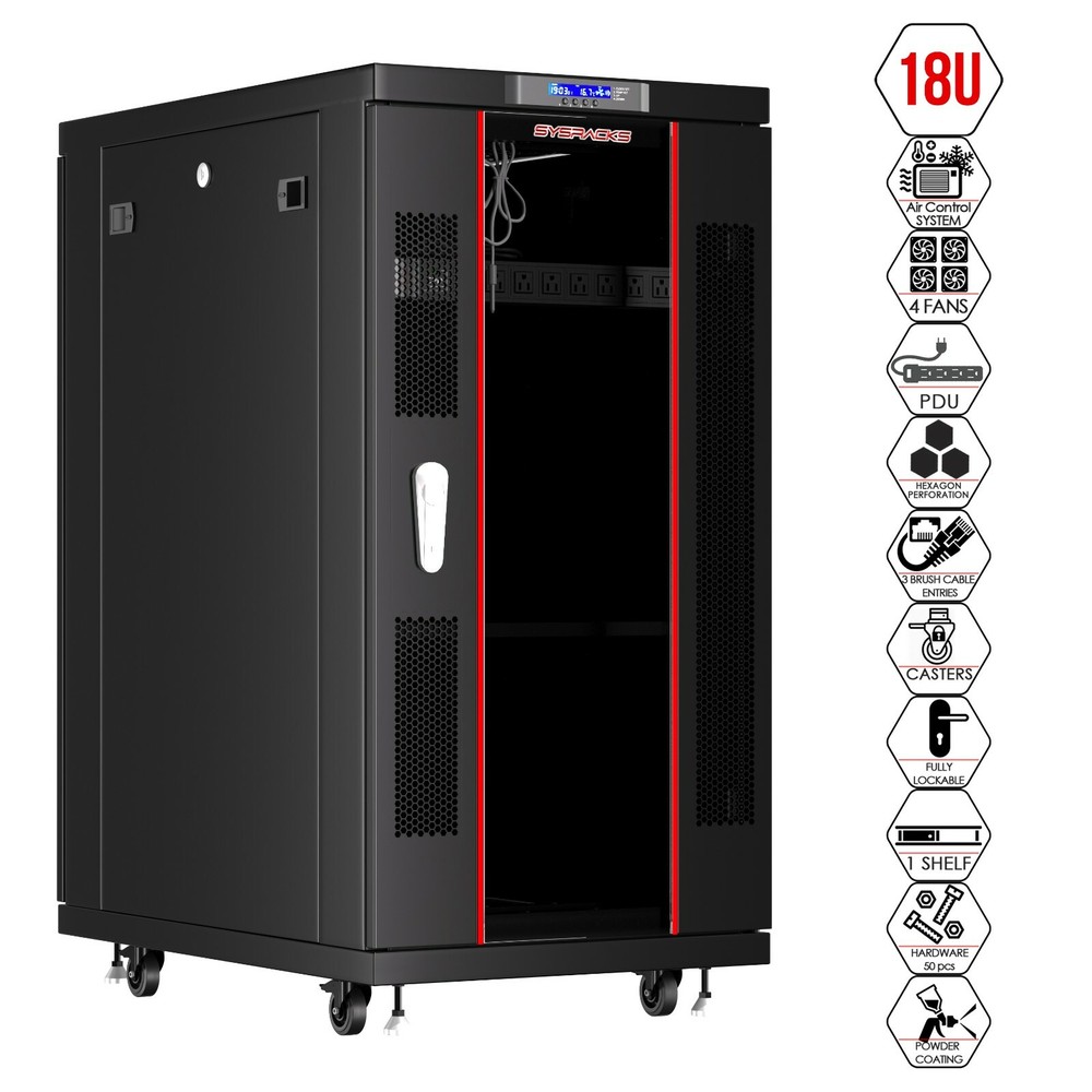 Server Rack 18U Network Cabinet 32" depth Data Server Cabinet - BONUS INCLUDED