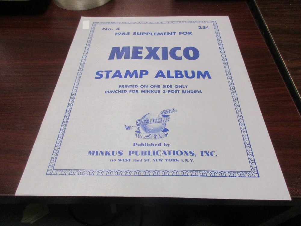 "MINKUS" STAMP ALBUM 1965  SUPPLEMENT  MEXICO  #4    W/FREE SHIPPING!!!