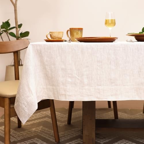 Linen Tablecloth 100% Pure Linen Table Cloth for Rectangle Tables Machine