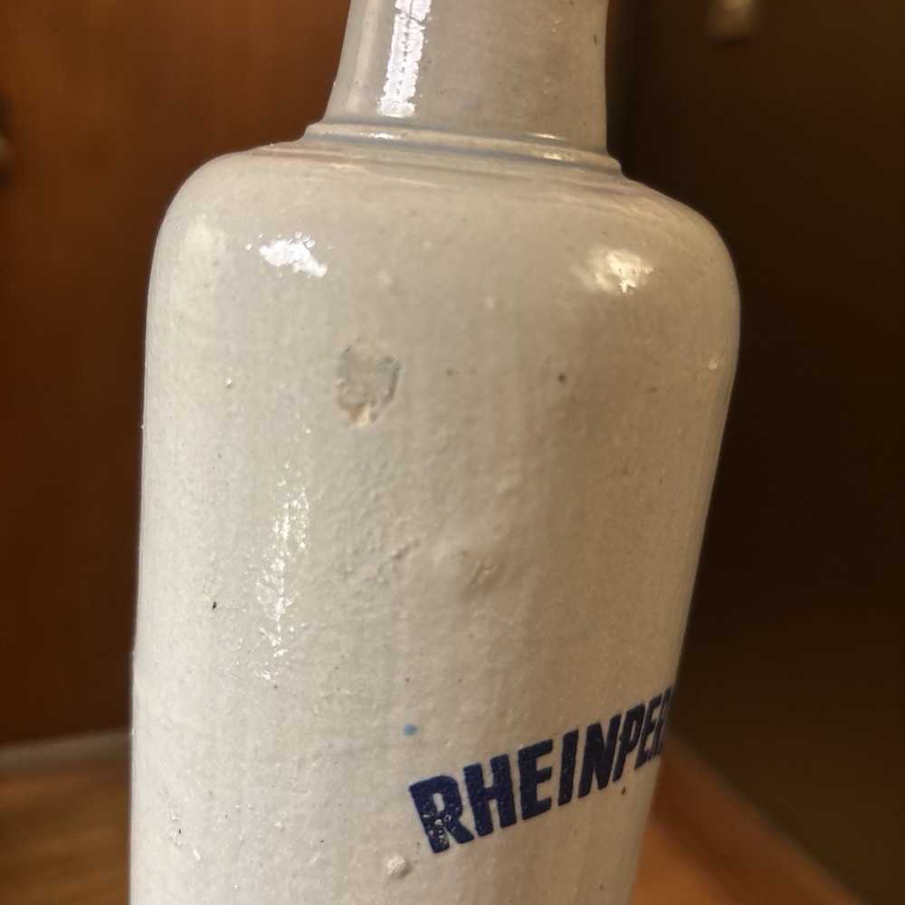 Wine Stoneware Bottle 11” Tall Vintage