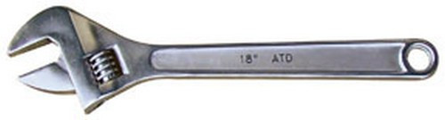 ATD Tools 418 18 Adjustable Wrench with 1-7/8 Opening