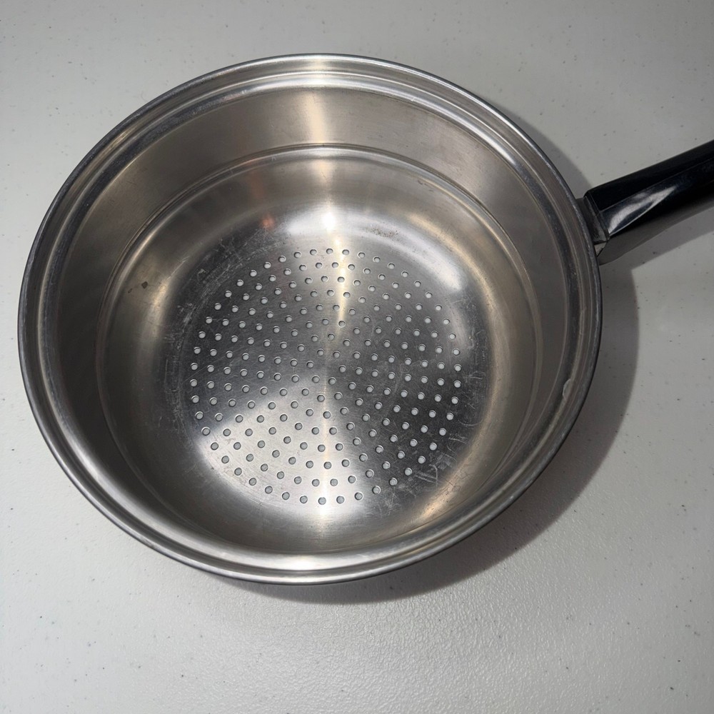 Saladmaster 8" Double Boiler Steamer Insert Strainer Colander Stainless Steel