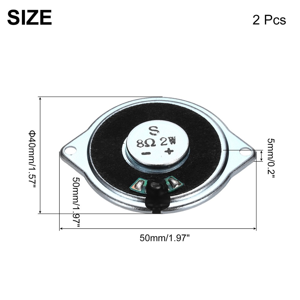 2 Pcs 2W 8 Ohm Small Speakers Metal Ear Shell Internal Micro Magnet Speaker
