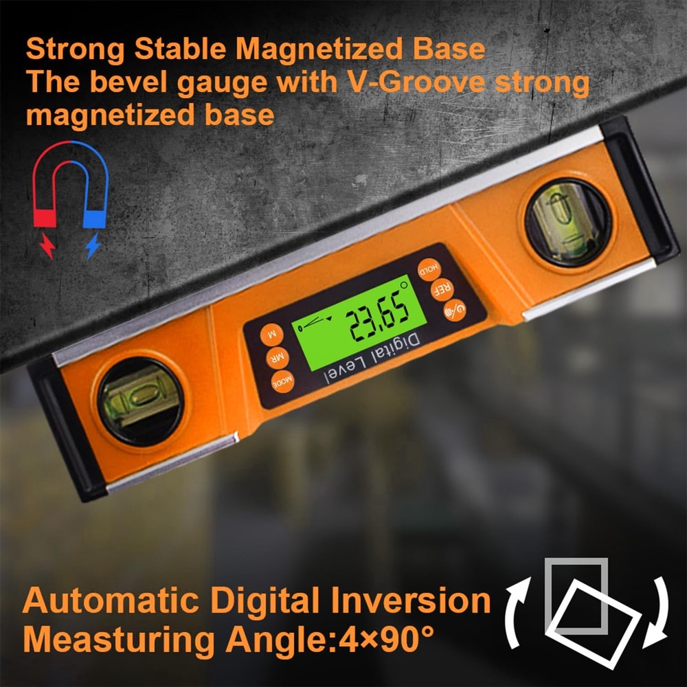 Digital Level and Protractor, 10 Inch IP54 Protected Electronic Bubble Inclin...