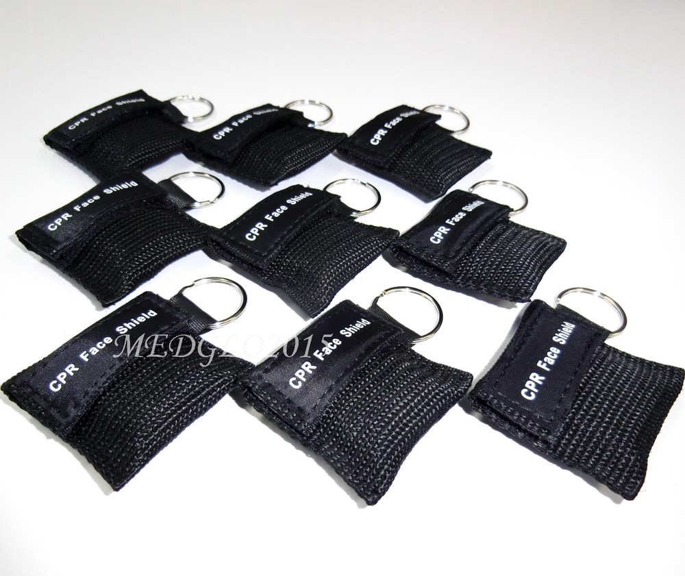 100pcs KEYCHAIN POUCH CPR MASK FOR FIRST AID TRAINING SINGLE USE CPR FACE MASK