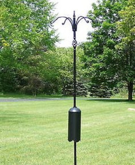 Erva Squirrel Proof Super Tall Quad Bird Feeder Decorative Pole System With Twis