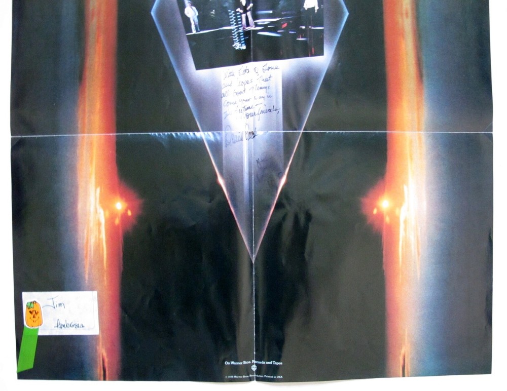 AMBROSIA Live Beyond L.A. 1978 PROMO Poster SIGNED David PACK Joe PUERTA Beatles