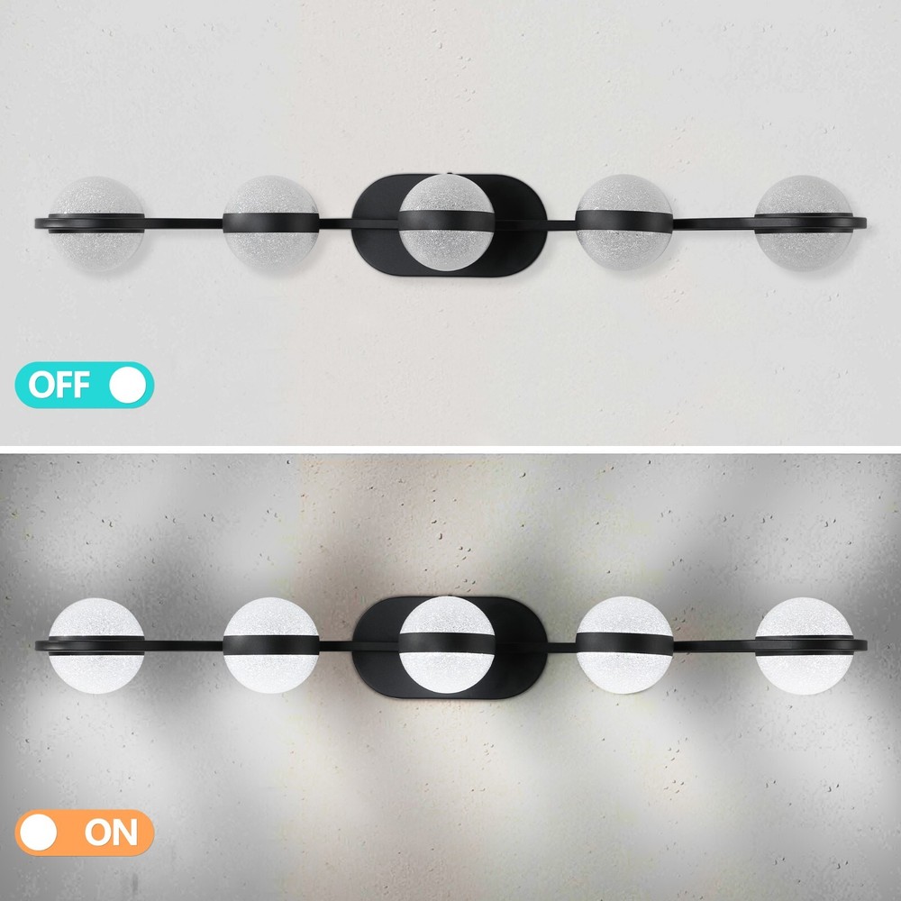 5 Round Lights Modern LED Vanity Wall Lamp Bathroom Mirror-Front Lamp