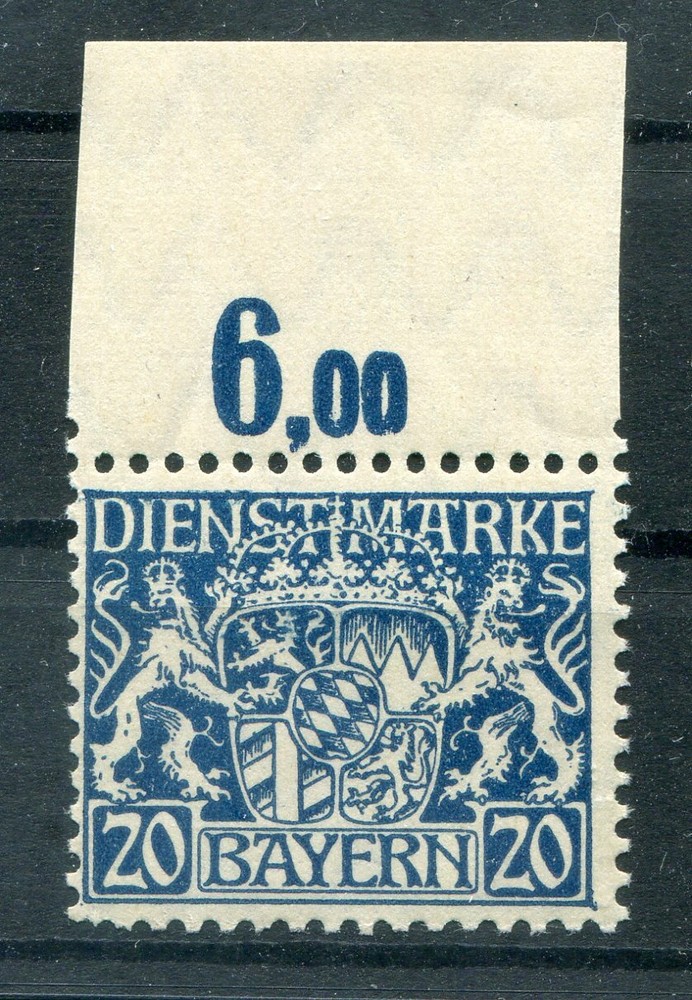Bavaria Post 28w Or Upper Edge MNH Mint BPP (K0082