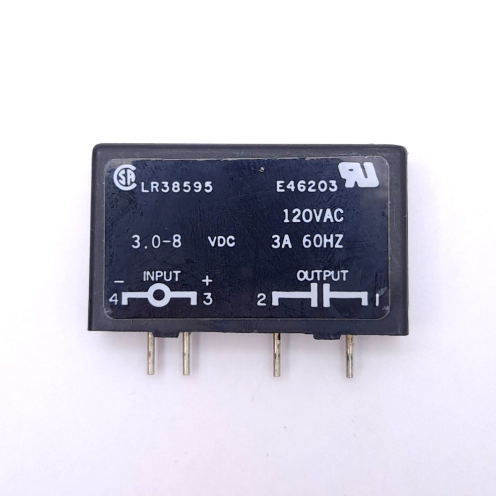 Gordos M-OAC5 Solid State Relay Module, 3-8VDC In, 120VAC 3A Out, 4-Pin