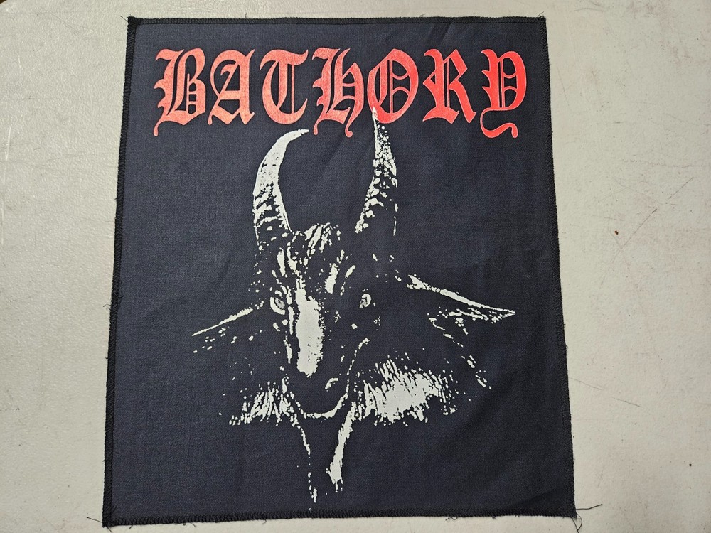 BATHORY + LOGO, CANVAS SCREEN PRINTED LARGE BACK PATCH