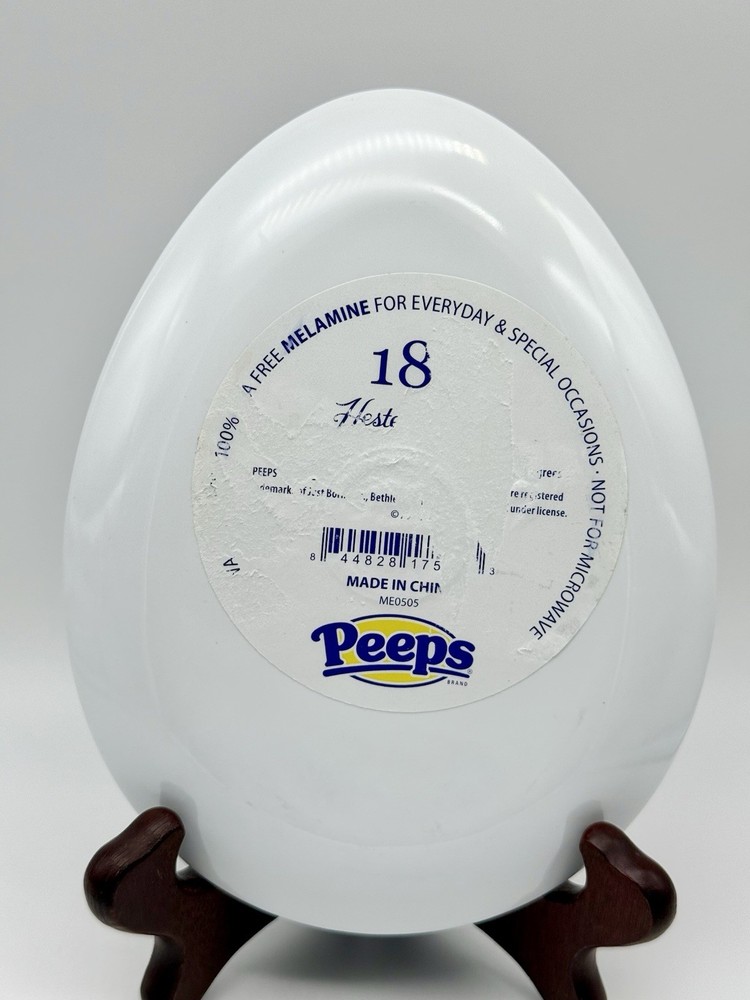 Peeps Easter Egg Shaped Plates Melamine Set of 4