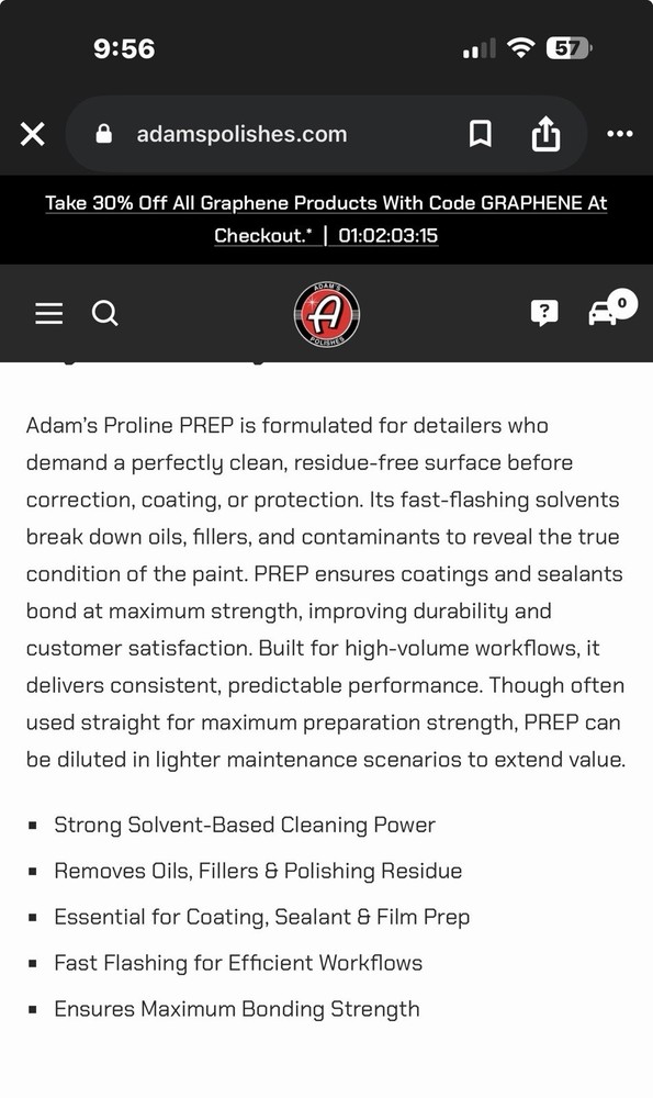 Adam’s Proline PREP- Ceramic Coating And Panel Prep
