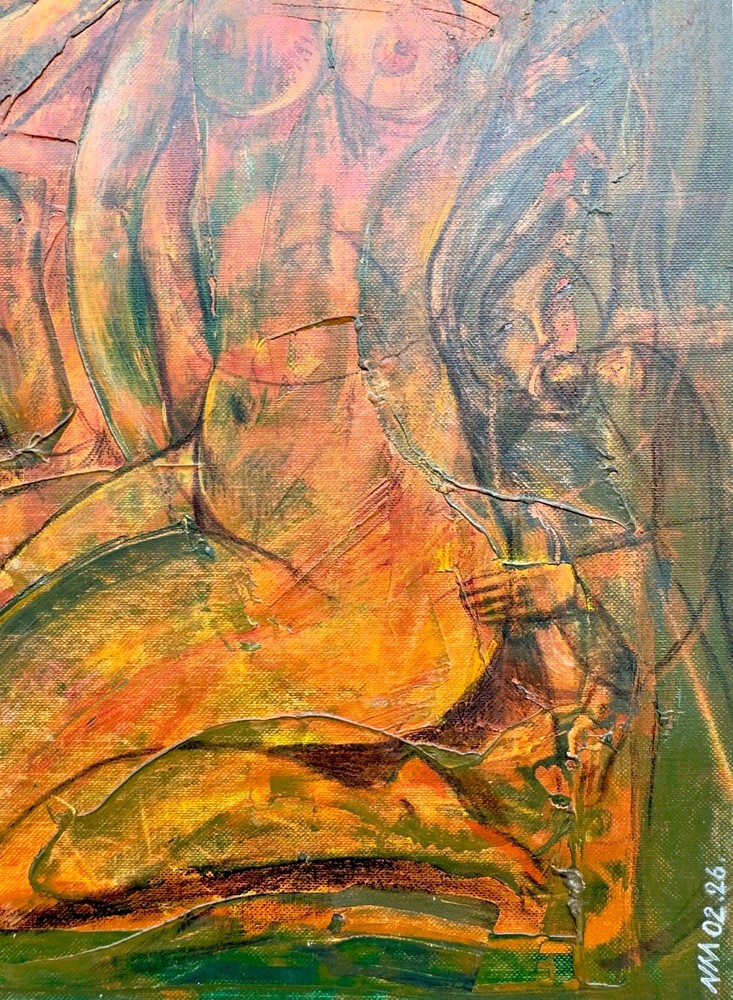 Original Russian Abstract Composition, Graphics, Postmodernism, Signed.
