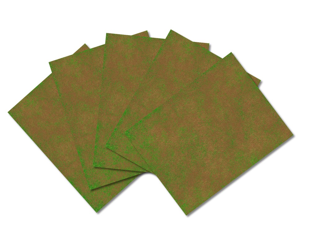 N Scale Sparse Grass Paper Model Train Scenery Sheets–5 Seamless 8"x10"