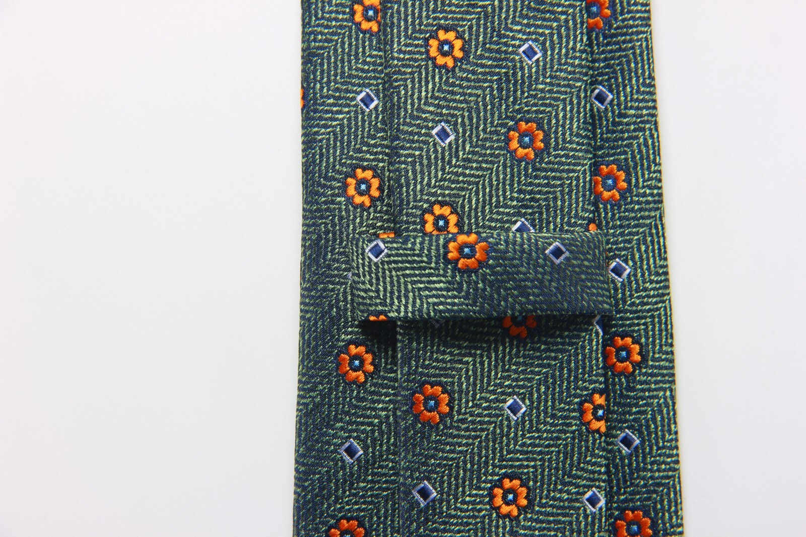 New Classic Polka Dot Green Orange JACQUARD WOVEN 100% Silk Men's Necktie Tie