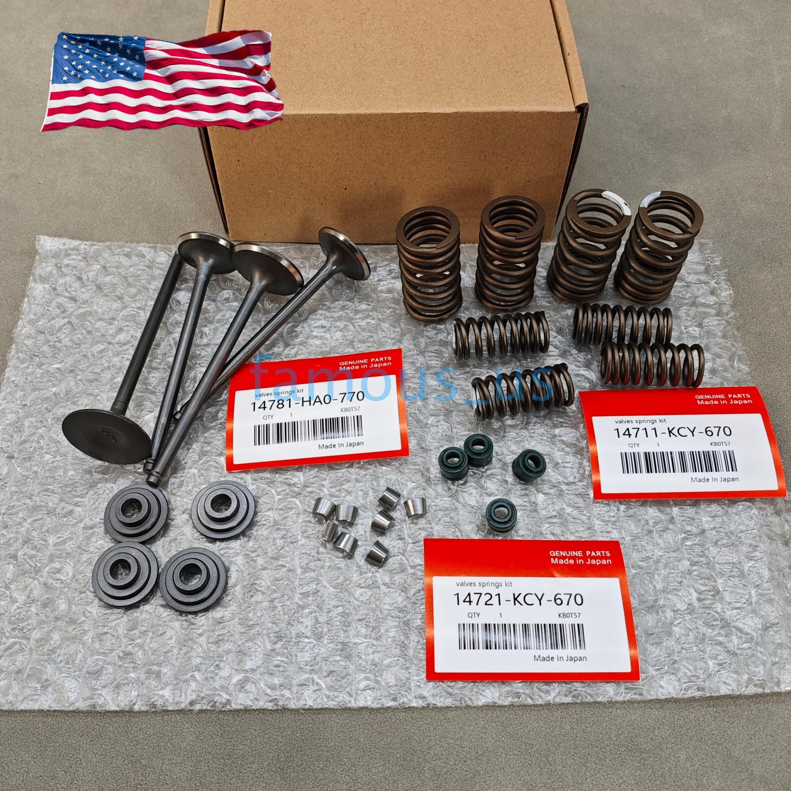 OEM! Head Intake & Exhaust Valves Seals Springs For Honda TRX400EX 400EX