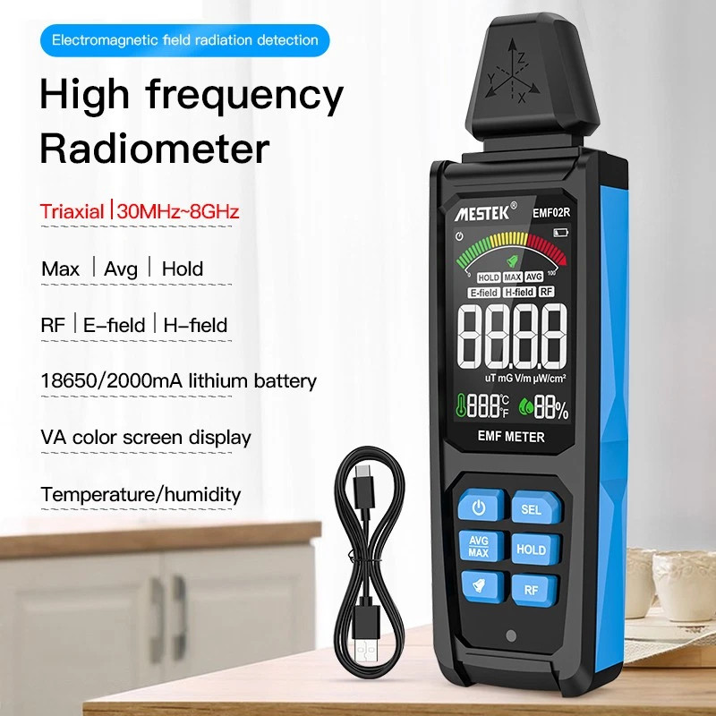 EMF Meter High Frequency Electrosmog Meter Radiation Detector 8GHz RF E-Field