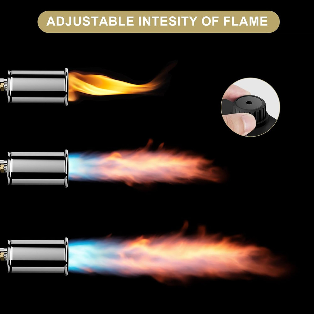 Powerful Cooking Propane Torch Gun, Culinary Torch Campfire Starter, Adjustable